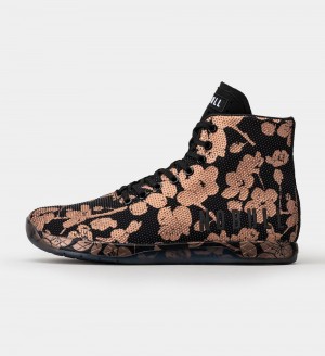 Women NOBULL Floral High-Top Training Shoes Rose Gold Cherry Blossom | ICKZP-7289