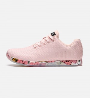 Women NOBULL Floral OUTWORK Training Shoes Rose Black White | NYSJU-2478