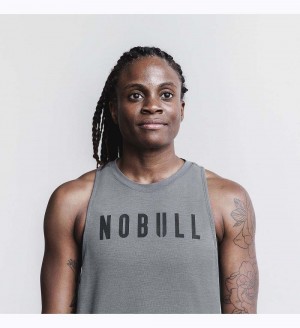 Women NOBULL High-Neck Tanks Dark Grey | SRXAO-5629