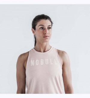 Women NOBULL High-Neck Tanks Dusty Rose | OWNZT-4530