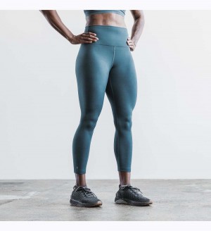 Women NOBULL High-Rise Matte 25" Tight Deep Teal Matte | EHTYF-1486