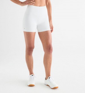 Women NOBULL High-Rise Matte 4" Shorts White | CEQMI-0456