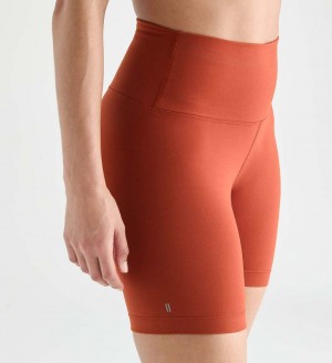 Women NOBULL High-Rise Matte 6" Shorts Orange | DVARY-9524