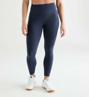 Women NOBULL High-Rise Matte Pocket 25" Tight Night Navy | MJQNK-9786