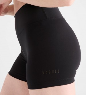 Women NOBULL High-Rise Sleek 4" Shorts Black | ESPKY-8274