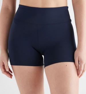 Women NOBULL High-Rise Sleek 4" Shorts Night Navy | UCGIS-7215