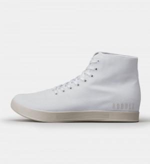 Women NOBULL High-Top Canvas Training Shoes White Ivory | QUTFP-5460