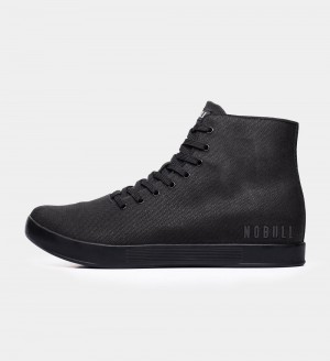 Women NOBULL High-Top Canvas Training Shoes Black | QVJRK-9127