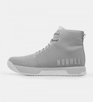 Women NOBULL High-Top IMPACT Training Shoes Pink Grey | MAPCY-1468