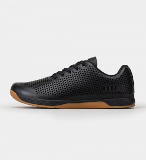 Women NOBULL Leather Training Shoes Black | WBFVN-0634