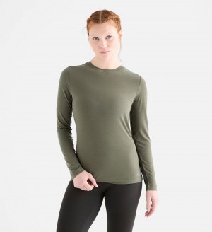 Women NOBULL Long Sleeve T-Shirt Army Green | MFZQO-4925