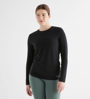 Women NOBULL Long Sleeve T-Shirt Black | GLRBN-5321