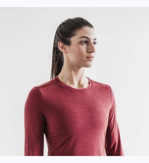 Women NOBULL Long Sleeve T-Shirt Wine | JFMEA-5239