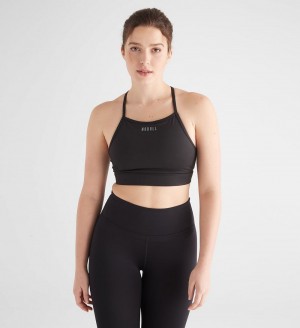 Women NOBULL Matte High-Neck Sports Bra Black Matte | OSIEB-2714