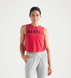 Women NOBULL Muscle Tanks True Red | WXPHJ-1278