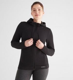 Women NOBULL Quilted Zip-Up Jacket Black | XBUSZ-3801