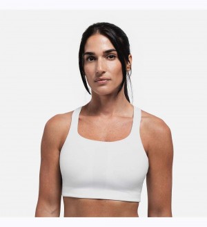 Women NOBULL Sleek Crossback (D-DD) Sports Bra White | RUMXW-7431