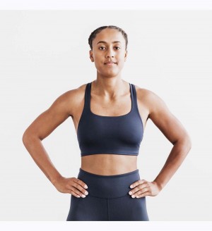 Women NOBULL Sleek Crossback (D-DD) Sports Bra Night Navy | TARGX-5283