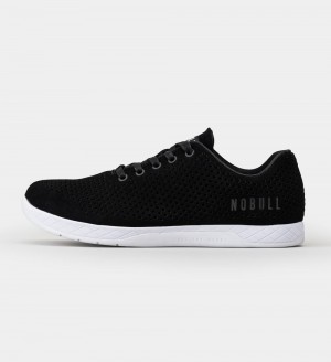 Women NOBULL Suede Training Shoes Black White | PRGTS-0459