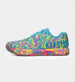 Women NOBULL Swirl IMPACT Training Shoes Blue Yellow | WXZBL-3817