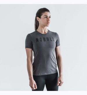 Women NOBULL T-Shirt Charcoal | LOARN-2354