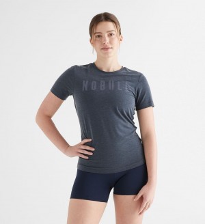 Women NOBULL T-Shirt Navy | MYOSC-7342