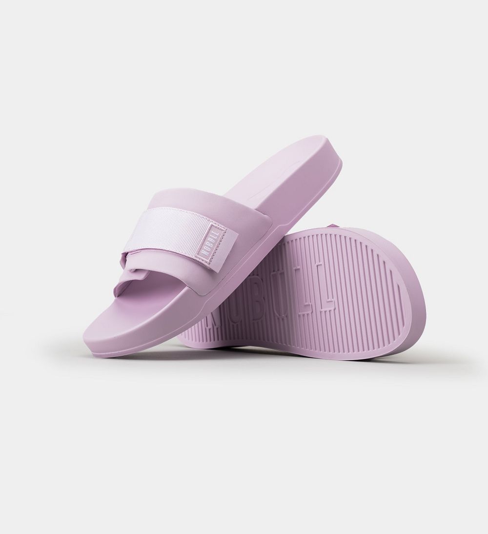 Men NOBULL Adjustable Slides Pastel Purple | ZSNOC-9624