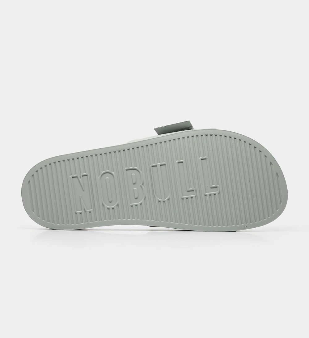 Men NOBULL Adjustable Slides Silver | TXHKC-8290