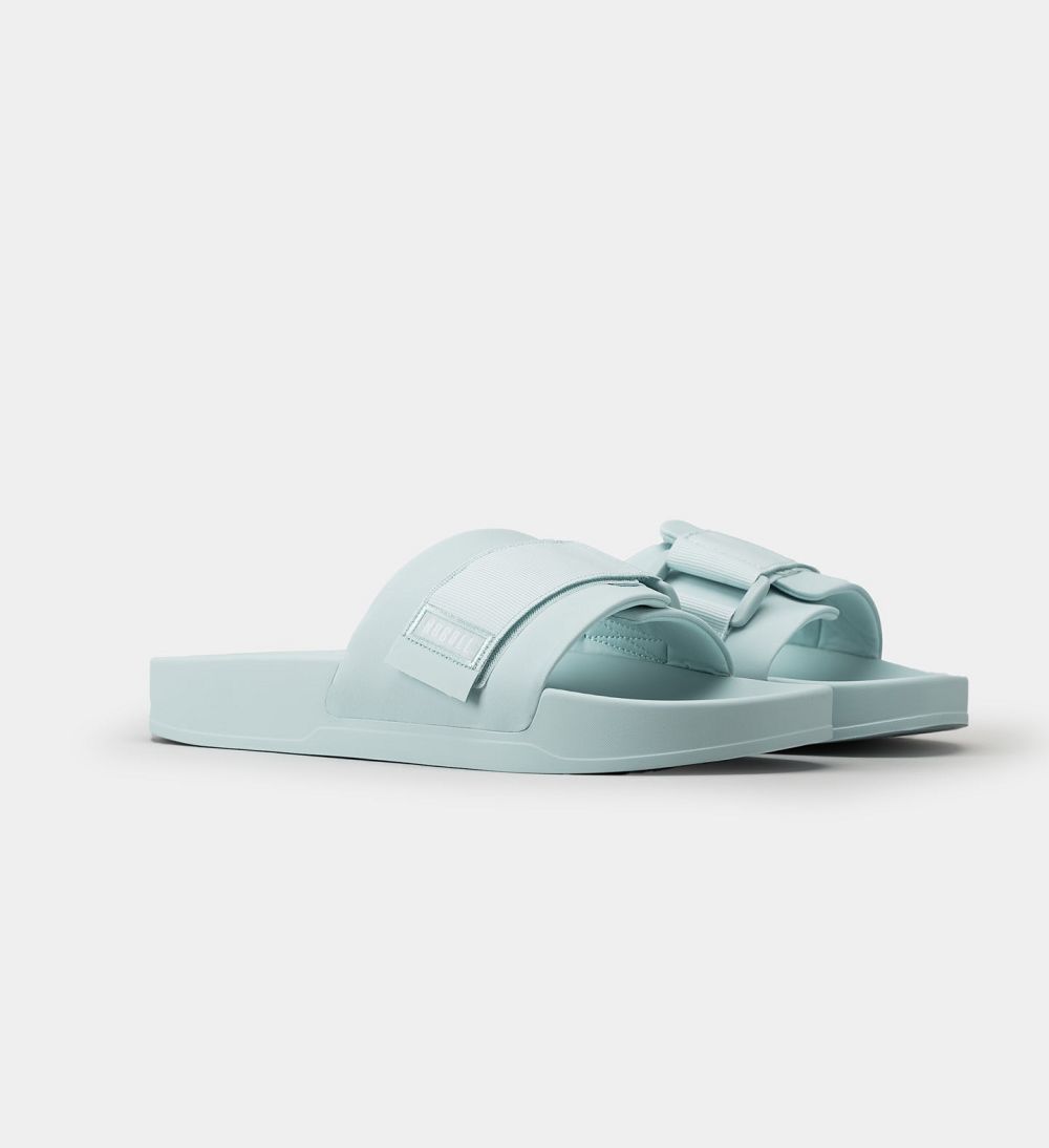 Men NOBULL Adjustable Slides Sky | JSVFU-7216