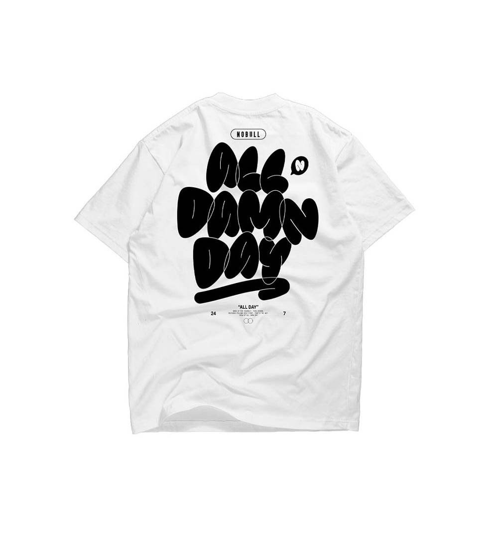 Men NOBULL All Damn Day Bubble T-Shirt White | DFXMB-8527