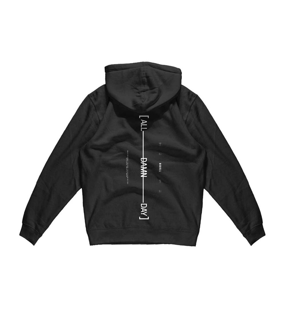 Men NOBULL All Damn Day Hoodie Black | OWKHB-4573