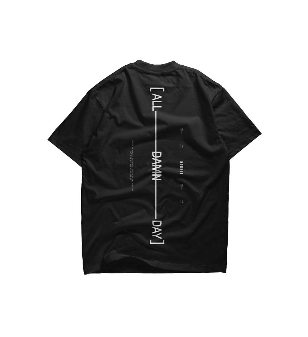 Men NOBULL All Damn Day T-Shirt Black | YQACI-2568