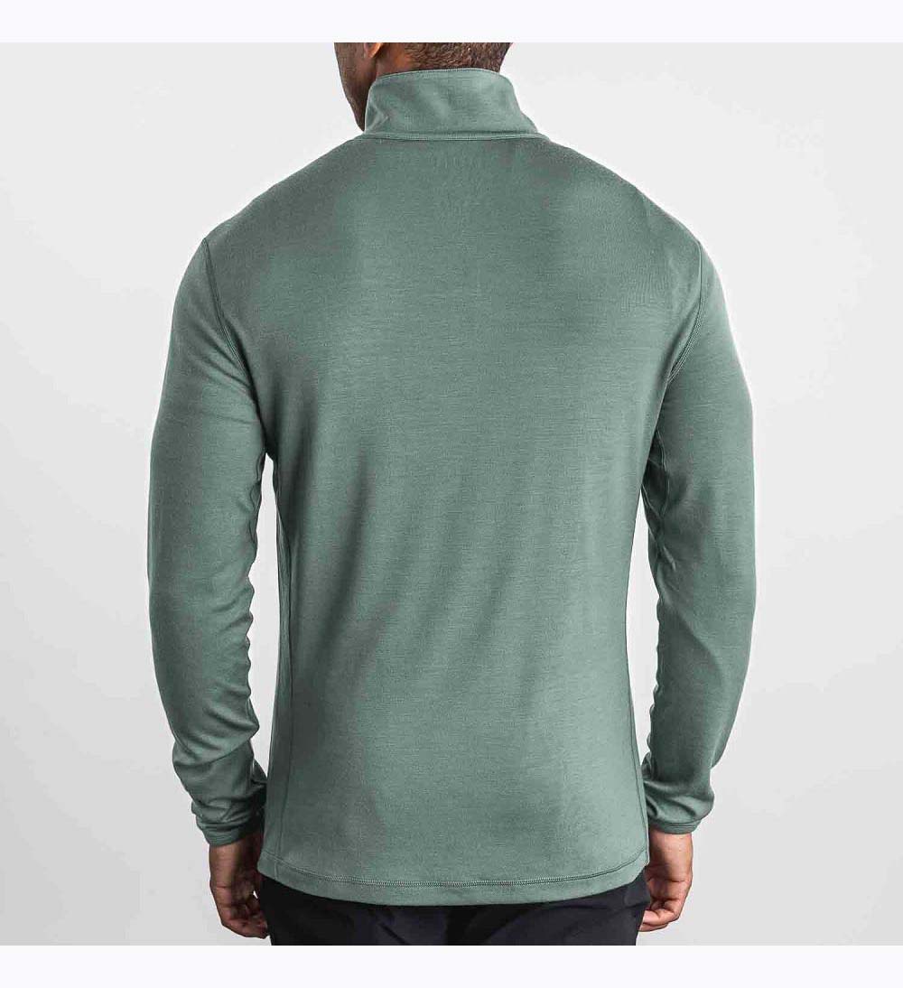 Men NOBULL Blended Merino Wool 1/4 Zip Sweatshirt Dark Grey | FZNOD-7403