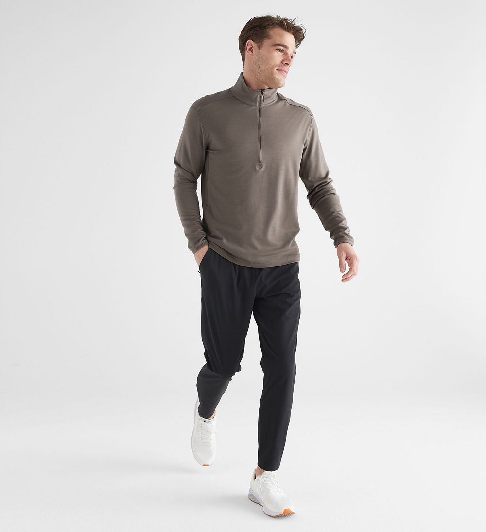 Men NOBULL Blended Merino Wool 1/4 Zip Sweatshirt Green | VGEWJ-4138