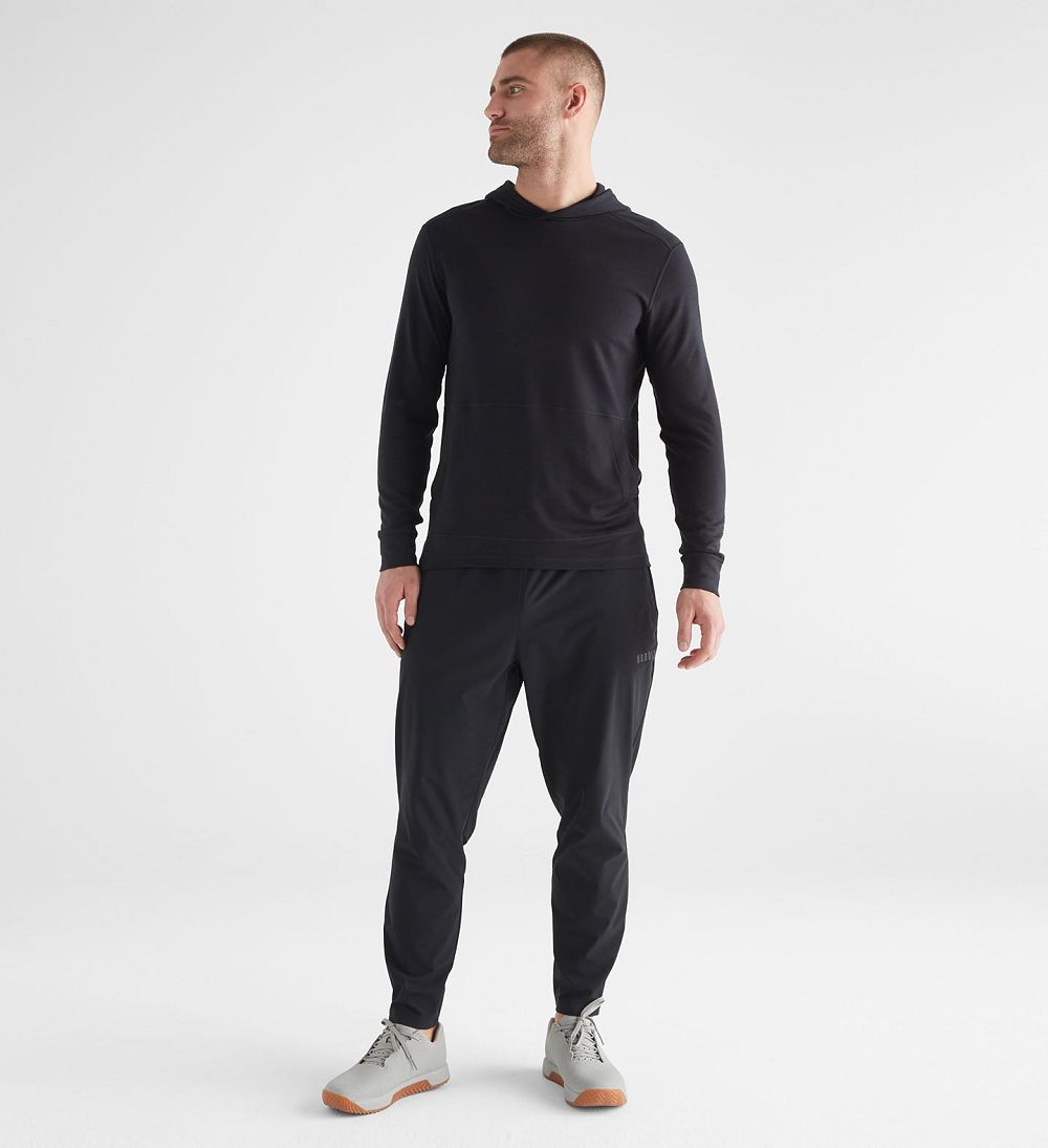 Men NOBULL Blended Merino Wool Hoodie Black | NMPRV-7938