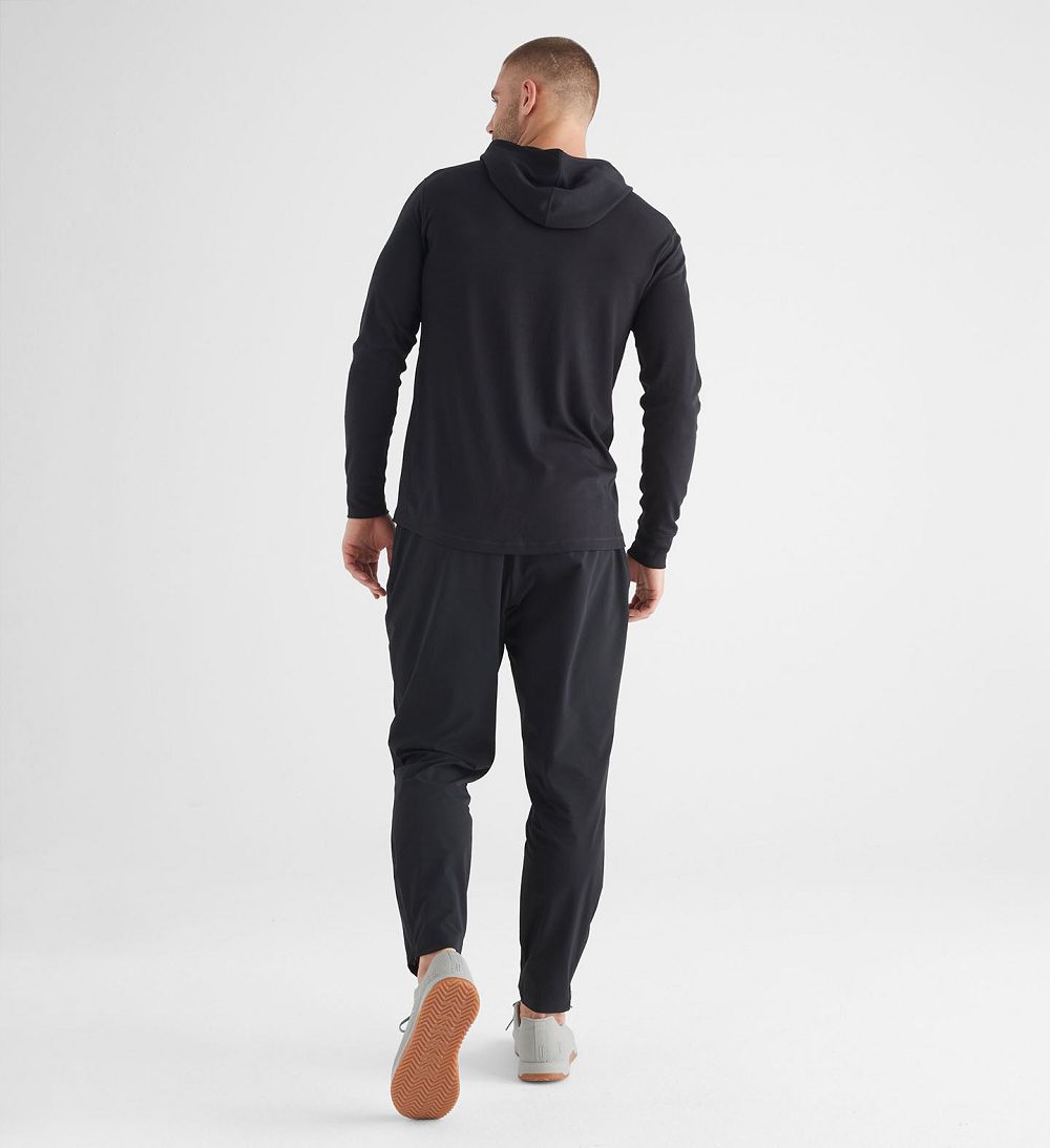 Men NOBULL Blended Merino Wool Hoodie Black | NMPRV-7938