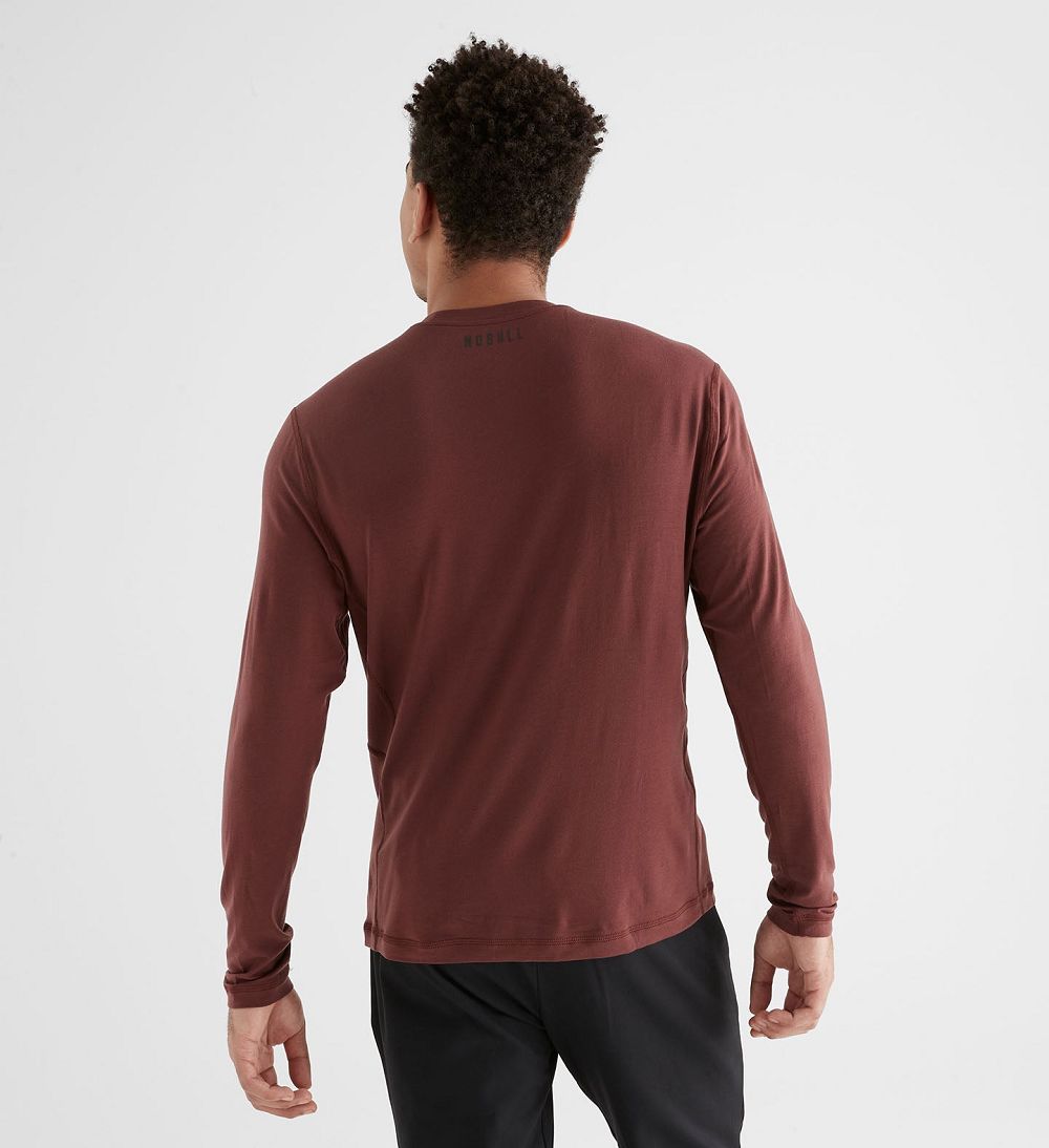 Men NOBULL Blended Merino Wool Long Sleeve T-Shirt Green | NWLVX-2045