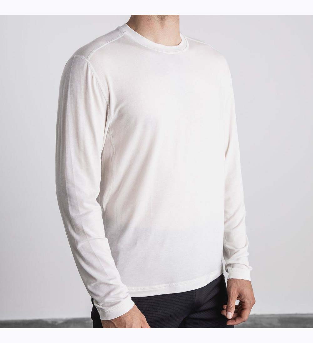 Men NOBULL Blended Merino Wool Long Sleeve T-Shirt White | MXSTL-8402