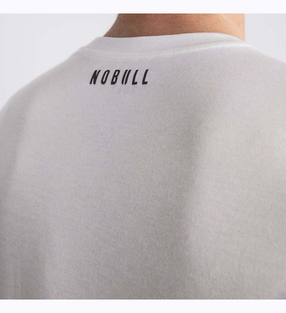 Men NOBULL Blended Merino Wool Long Sleeve T-Shirt White | MXSTL-8402