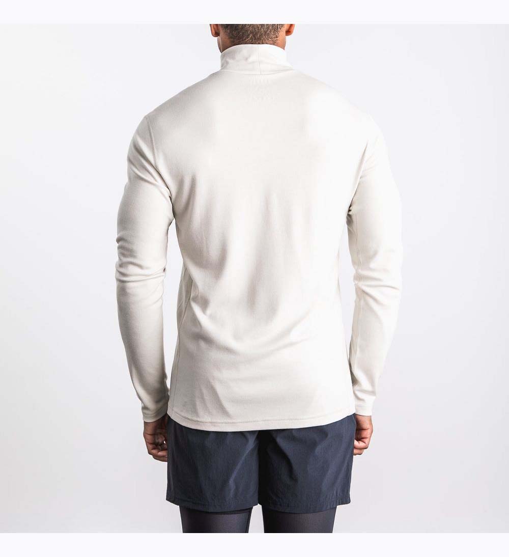 Men NOBULL Blended Merino Wool Mock Neck Pullover White | YWJMG-9857