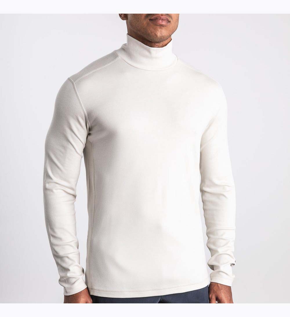 Men NOBULL Blended Merino Wool Mock Neck Pullover White | YWJMG-9857