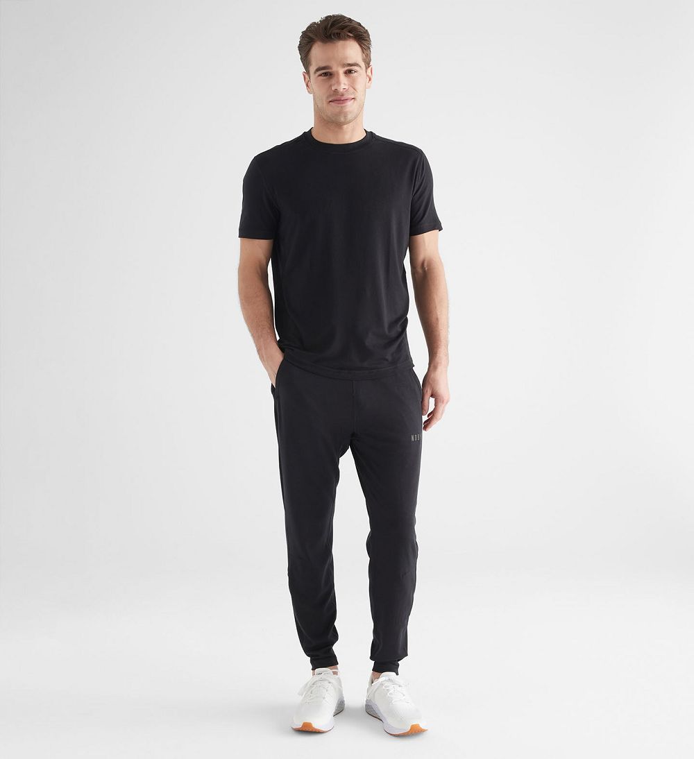 Men NOBULL Blended Merino Wool T-Shirt Black | ZLWSG-4026