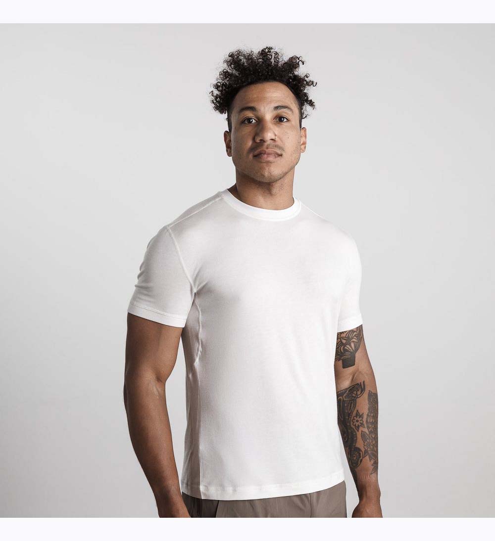 Men NOBULL Blended Merino Wool T-Shirt White | WQDIR-5629