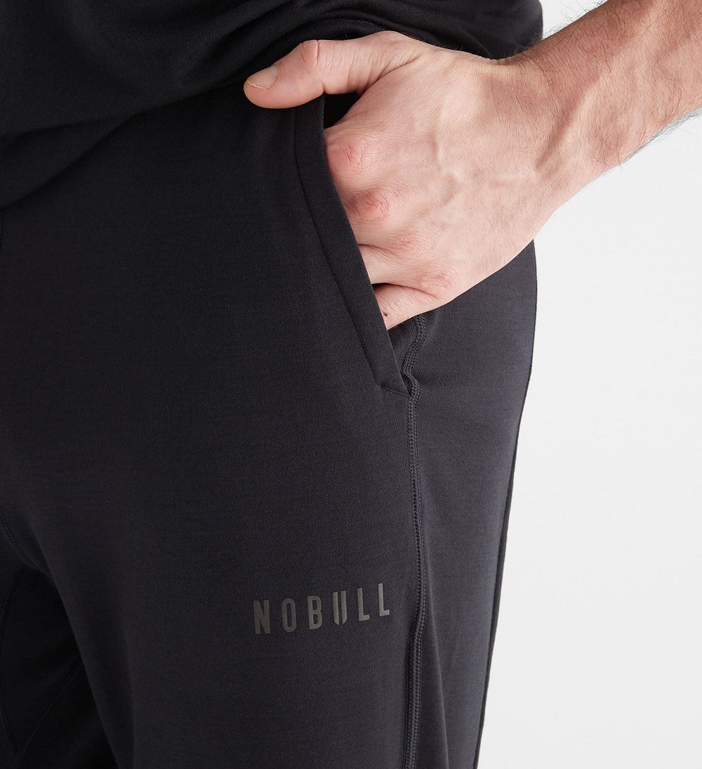 Men NOBULL Blended Merino Wool Track Pants Black | BGYFI-2476