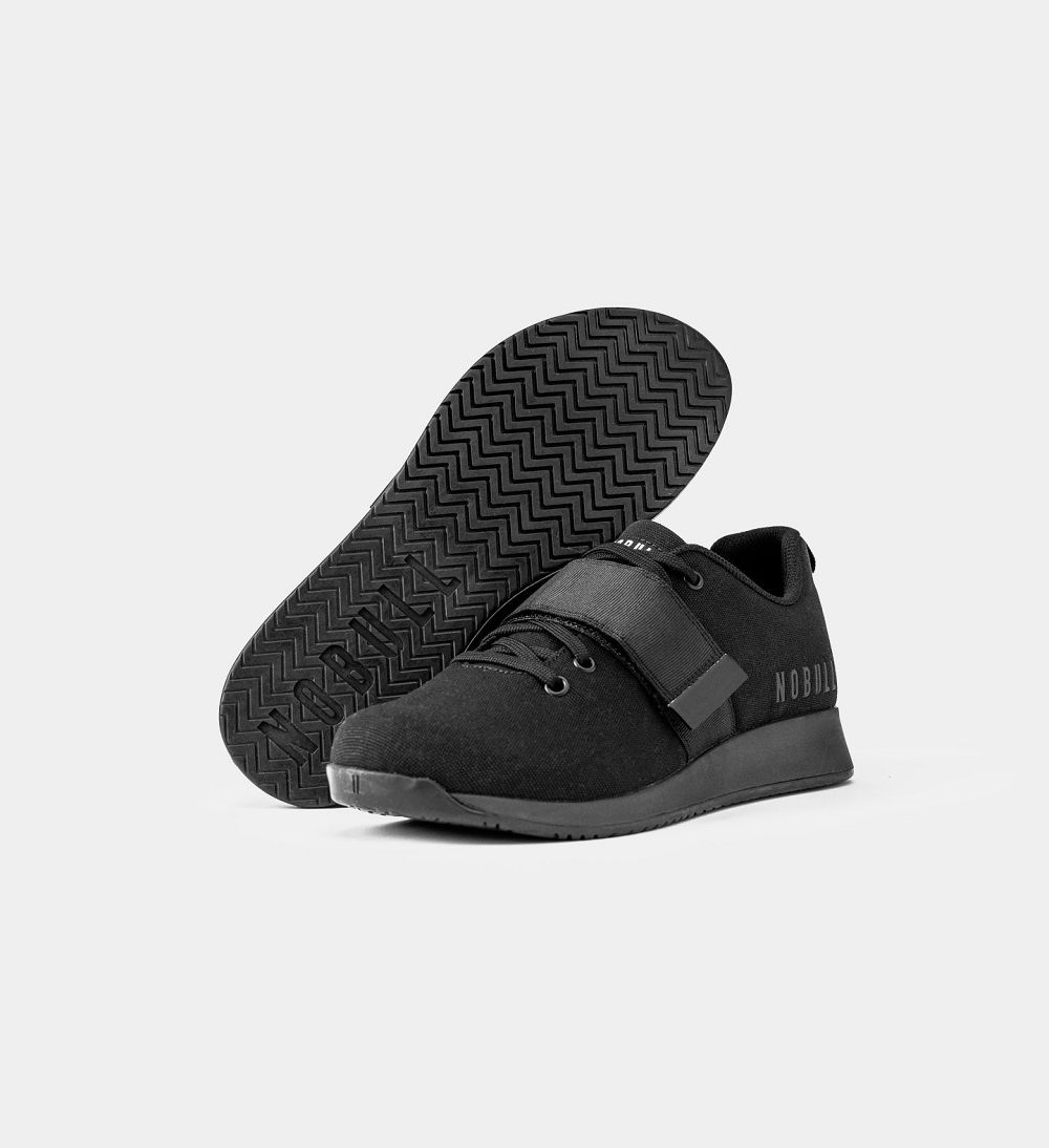 Men NOBULL Canvas Lifters Shoes Black | BGJKD-1678