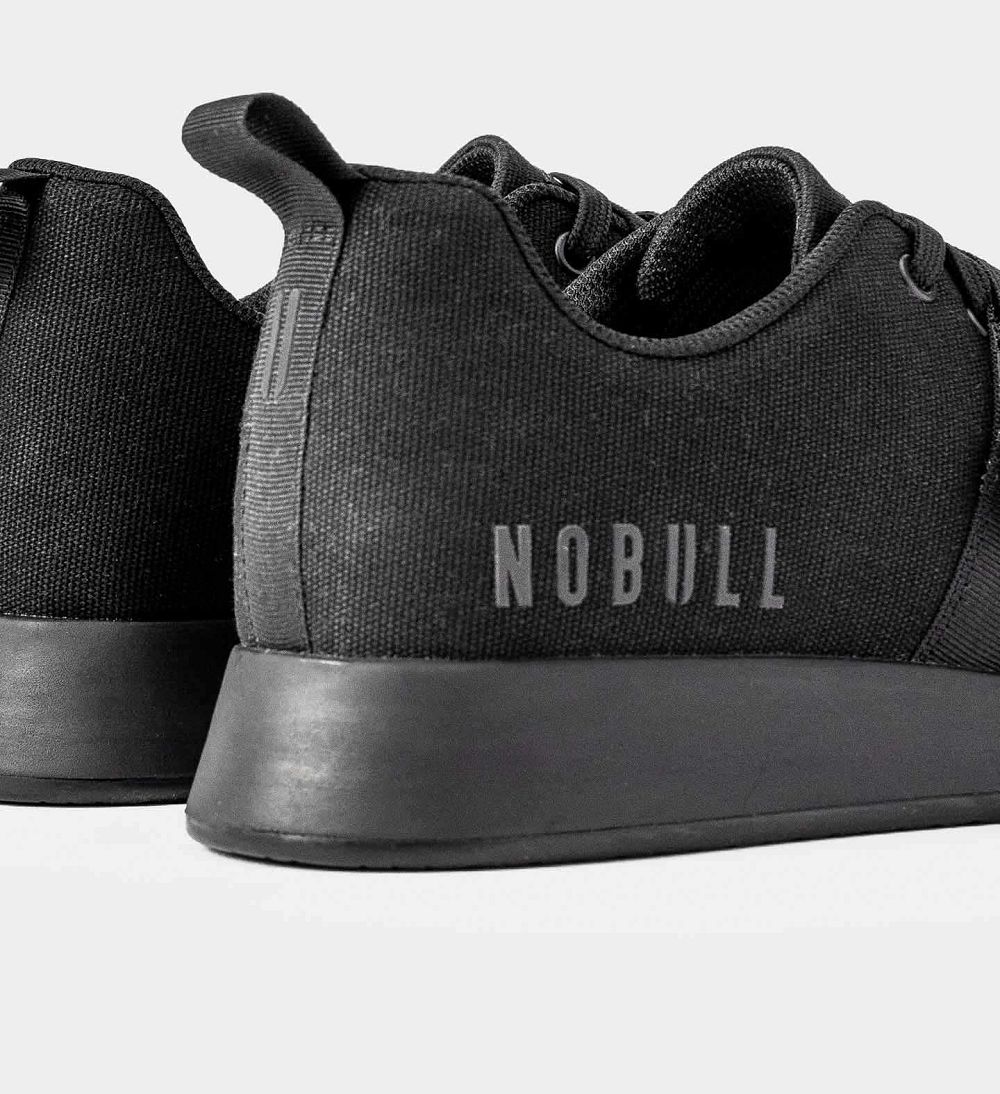 Men NOBULL Canvas Lifters Shoes Black | BGJKD-1678