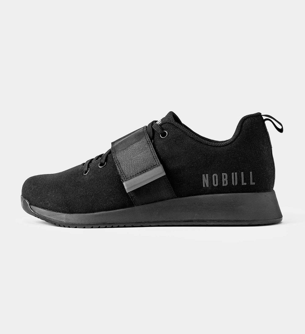 Men NOBULL Canvas Lifters Shoes Black | BGJKD-1678