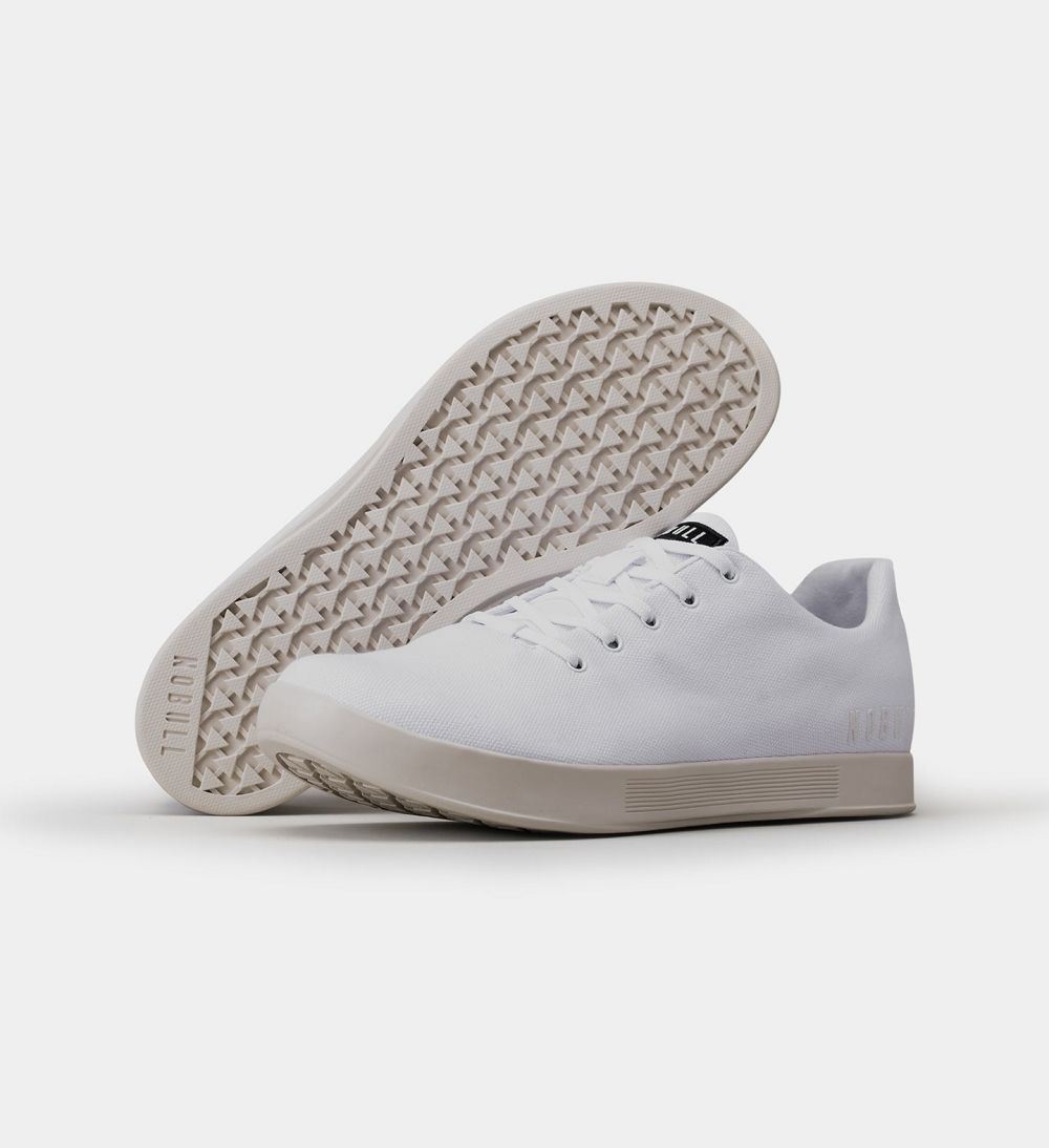 Men NOBULL Canvas Training Shoes White Ivory | AZJHW-5904