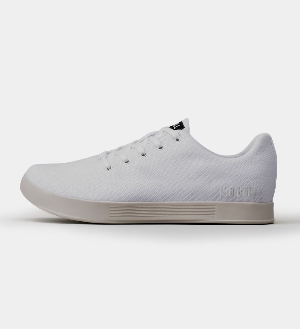 Men NOBULL Canvas Training Shoes White Ivory | AZJHW-5904