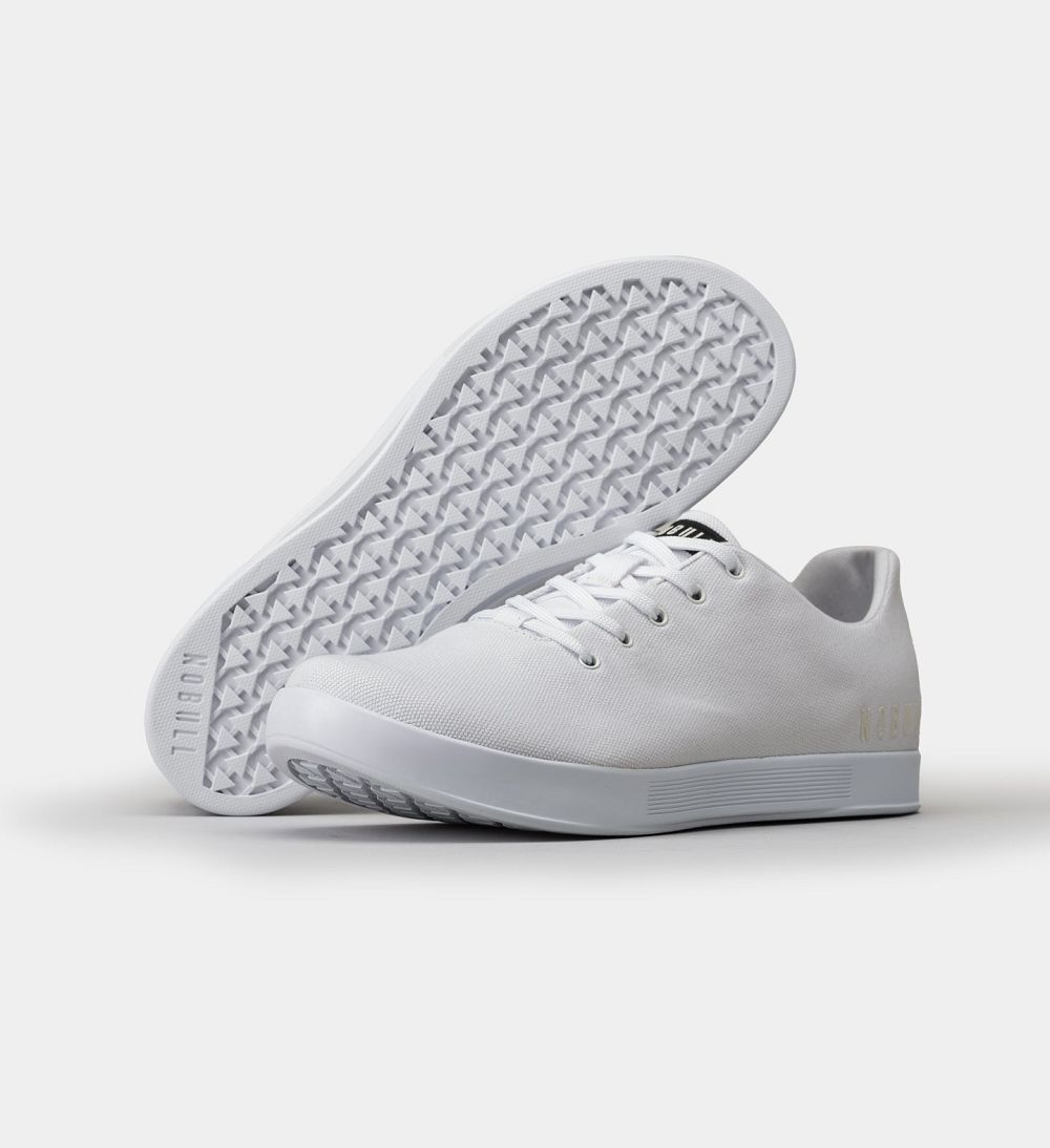 Men NOBULL Canvas Training Shoes White | BXAHE-7182